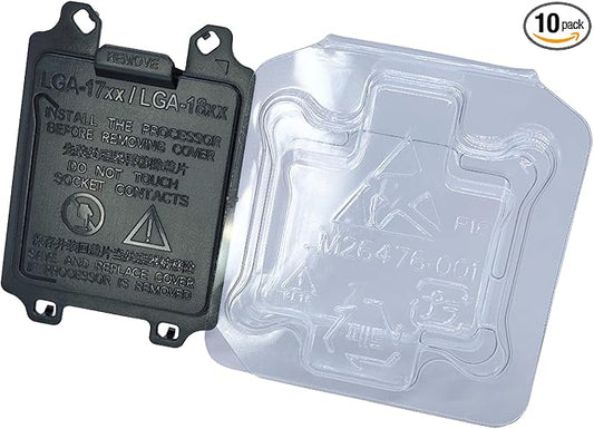 5Pcs Protective lid LGA17XX 18XX CPU Socket Protector Cover + 5Pcs CPU case Holder Protector Cover for LGA 1700 1800 (Black)