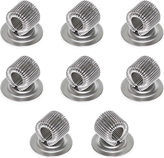 8 Pcs Manganese Steel Pen Holder Clips Self Adhesive Pencil Organizer with Adjustable Spring Loop for Erase Board Whiteboard Bulletin Board Refrigerator Map Office Home Fit Any Size (Silver)