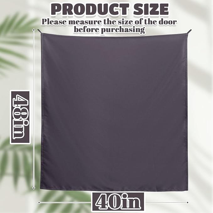 Pinkunn 40 x 48 Inch Office Cubicle Curtain with Stainless Steel Self Adhesive Hook Portable Privacy Door Partition Room Office Divider(Gray Brown)