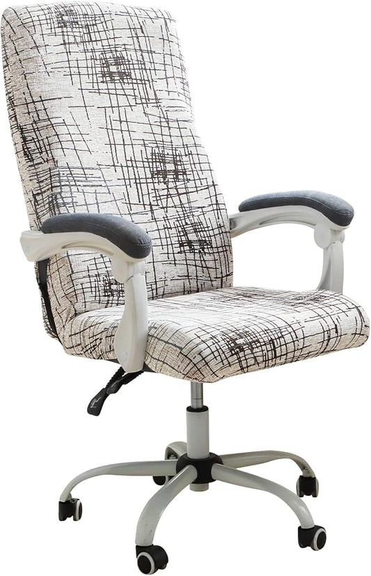 FORCHEER Patterned Large Office Chair Cover Stretch Printed Computer Armchair Slipcover for Desk Chair, Mesh Chair 1 Piece Washable Removable