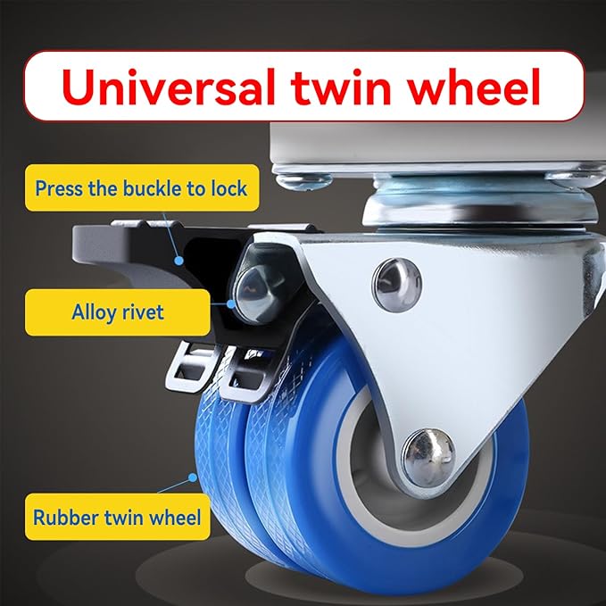 Mini Fridge Stand Mobile Base With 4 Locking Wheels And 8 Strong Feet 17-24.1 Inch, Heavy Duty Furniture Dolly for Washer, Mini Refrigerator and Dryer, Adjustable Mini Fridge Stand Washing Machine Stand Pedestal