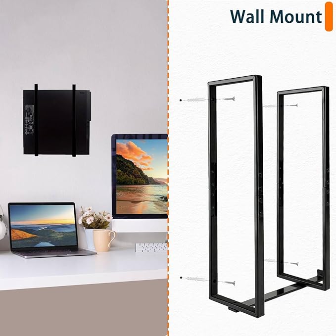 14.6"x 4" SFF PC Under Desk/Wall Mount Compatible with Dell OptiPlex SFF 9020 7060 7050 7040 5050 3050 Small Form Factor Desktop Computer with Anti Scratch Sponge