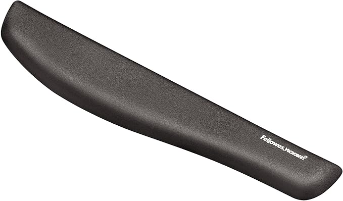 Fellowes PlushTouch Foam Keyboard Wrist Rest, MICROBAN Antimicrobial, Graphite (9252301)
