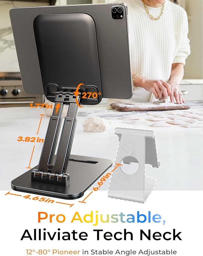 LISEN for iPad Stand Tablet Holder for Desk, Office Desk Accessories for Men Women Moms Gifts Home Office Dorm Essentials Gadgets Portable Monitor Stand for Apple iPad mini Accessories Switch Kindle