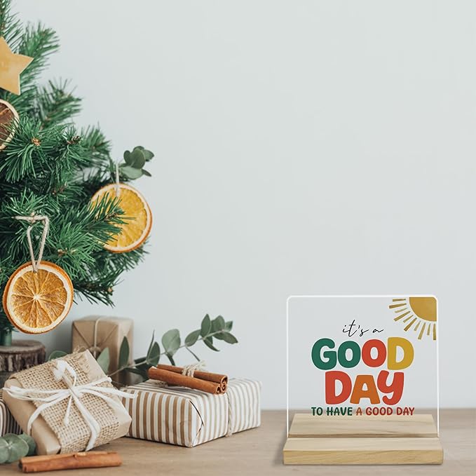 It's A Good Day Inspirational Decor Sign, Motivational Gifts for Women Acrylic Plaque