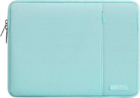 MOSISO Laptop Case 13 inch, Laptop Sleeve Compatible with MacBook Neo/Air/Pro 13 inch with A18/M5/M4/M3/M2/M1 Chip 2026-2016, Polyester Vertical Computer Sleeve Bag with Pocket, Mint Blue