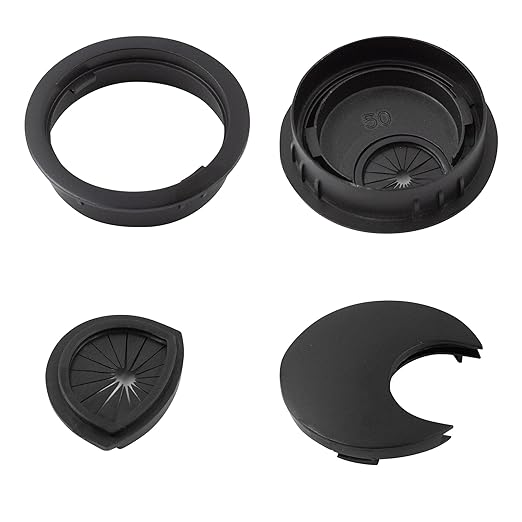 2Pcs 2 Inch(50mm) Black Zinc Alloy Wire Cord Cable Table Desk Grommet Hole Covers - for Office and Home Desk Cable Management, Desk Hole, Table Hole