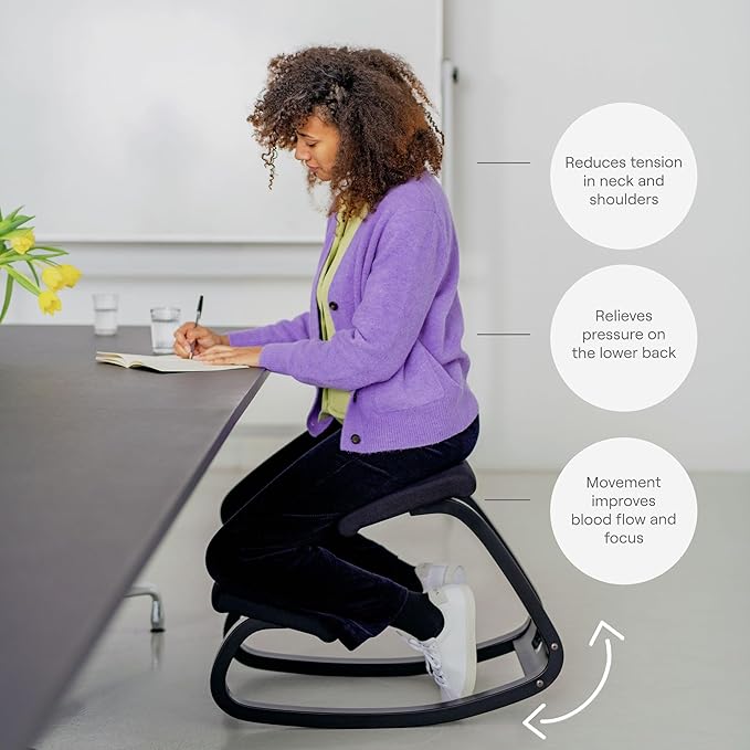 Varier Variable Natural/Pink Ergonomic Office Kneeling Chair for Desk – Back Pain Relief, Rocking Seat for Home, Study & Posture Support – 10 Year Quality Guarantee