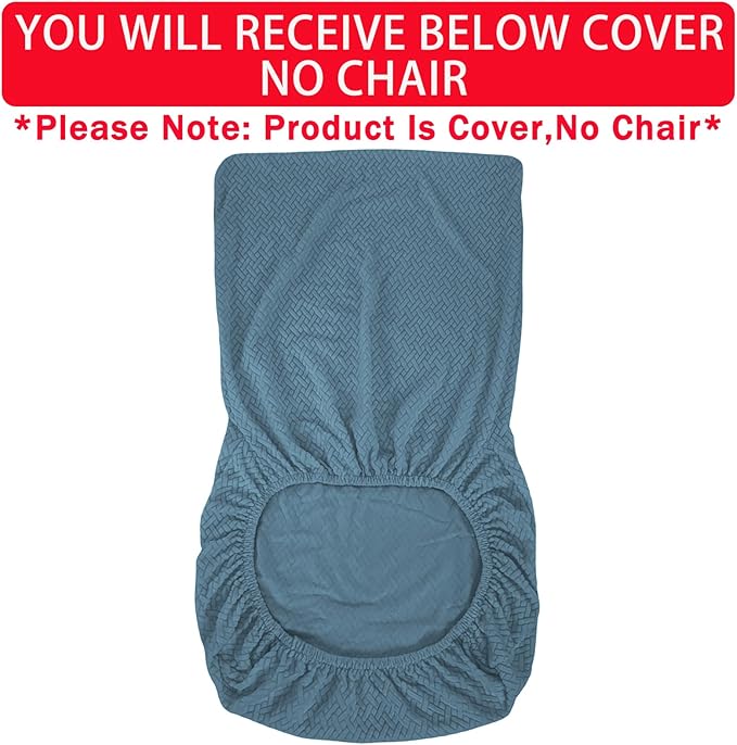Vanity Chair Cover Criss Cross Chair Cover Elastic Armless Chair Slipcover Armless Chair Covers Office Chair Covers (Blue,Just The Cover,No Chair)
