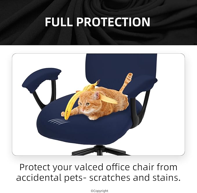 DIVA EN CAMINO DEC Stretchable Split Office Chair Seat Covers - Stretch Computer Chair Slipcover - Washable Rotating Backrest Coverings & Cushion Protectors & Armrest Covers for Dogs, Cats, Pets
