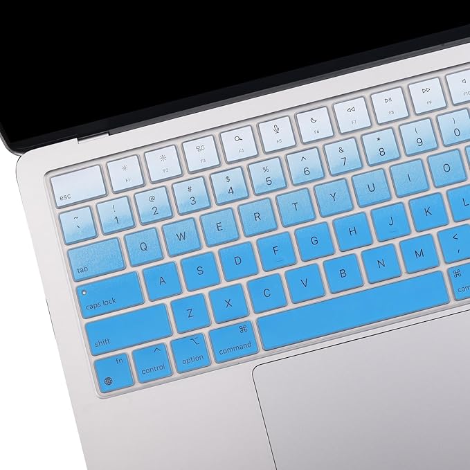 2 Pack Keyboard Cover for 2026-2021 MacBook Pro 14" 16" M5 M4 M3 M2 M1 Pro/Max, 2026-2023 MacBook Air 13" 15" M5 M4 M3 M2, Keyboard Skin for 14.2" 16.2" MacBook Pro /13.6" 15.3" US-Ombreblue