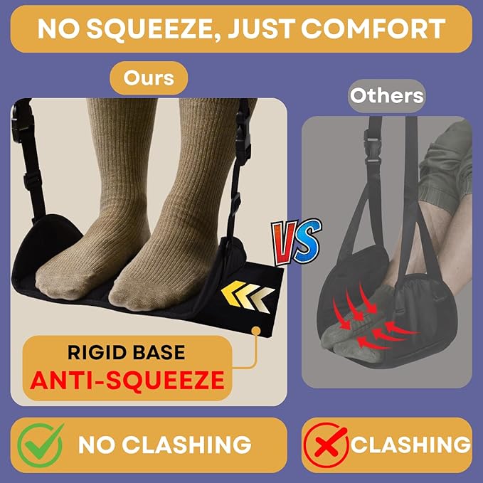 Wheelchair Foot Rest Hammock, Wheel Chair Leg Rest w/Rigid Base, Foot Sling for Footrest Replacement Adjustable Height, Anti Clash Leg Support Hammock for Rollator, Wheelchair Accessories