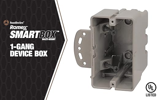 Southwire MSBMMT1G 1 Gang Multi Mount Device Box with Depth Adjustable; Heavy Duty 42lb