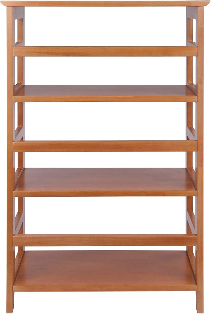 Winsome Studio 3-Tier Bookshelf, 42" in Honey Pine, Classic Display Bookcase, Functional & Stylish Shelving Unit for Convenient Home Storage in Living Room, Bedroom, Office, Dorm