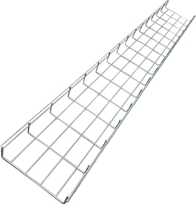 Kable Kontrol Cable Tray - 5 Feet Long x 8" W x 4” H - 132 Pcs Bulk Pack - Wire Mesh Tray Cable Management Rack Cords Organizer Cable Basket, Zinc Plated Steel NEC Approved for Network, Fiber Optic