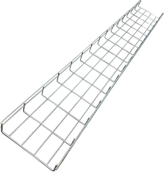 Kable Kontrol Cable Tray - 5 Feet Long x 8" W x 4” H - 132 Pcs Bulk Pack - Wire Mesh Tray Cable Management Rack Cords Organizer Cable Basket, Zinc Plated Steel NEC Approved for Network, Fiber Optic