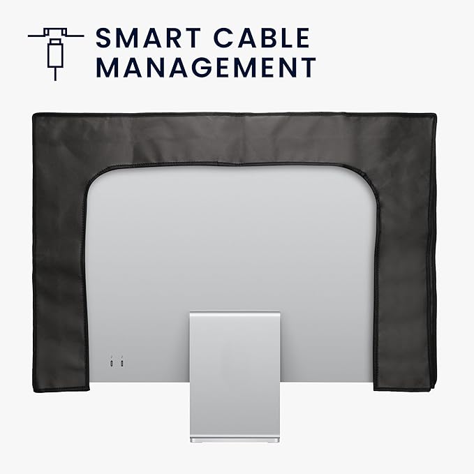 kwmobile Monitor Cover Compatible with 31-32" Monitor - Dust Cover Computer Screen Protector - Dark Grey
