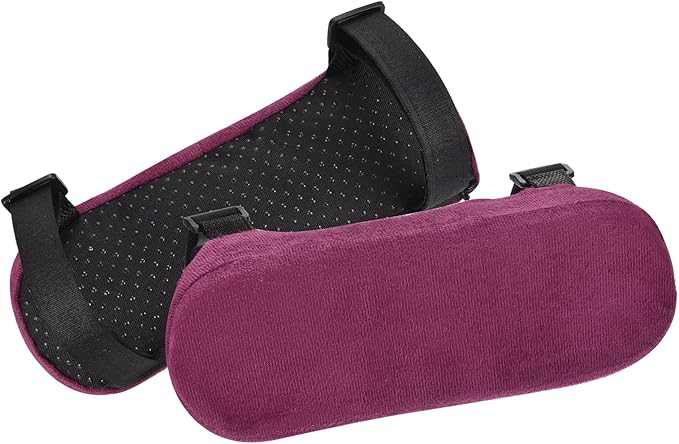 PATIKIL Office Chair Arm Pads, 2 pcs Office Chair Arm Cover Soft Office Chair Armrest Pads Memory Foam Cotton Removable Washable for Desk Computer Gaming, Purple