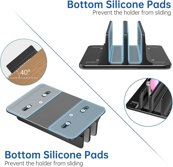 Vertical Laptop Stand Double Solt