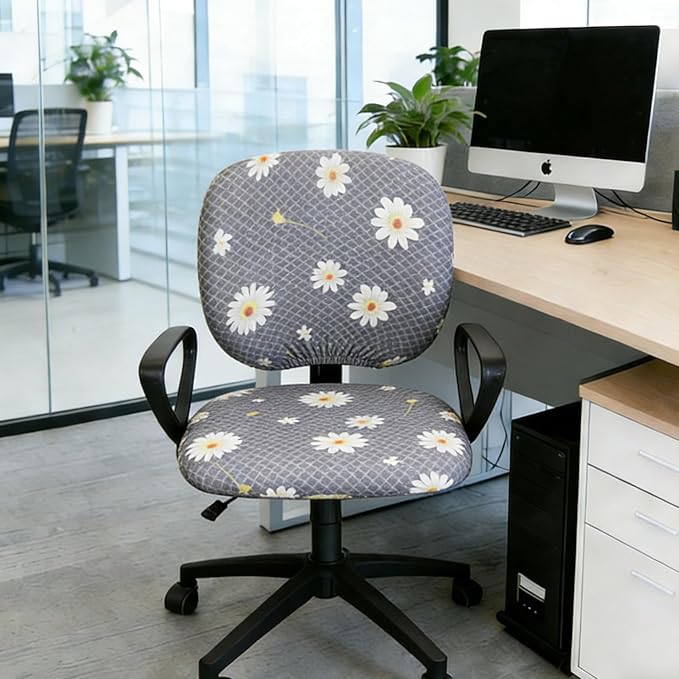 Melaluxe Computer Office Chair Cover - Protective & Stretchable Universal Chair Covers Stretch Rotating Chair Slipcover