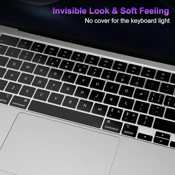 MOSISO 2 PCS Keyboard Cover, Keyboard Protector Compatible with MacBook Neo 13 inch 2026 A18 Pro, Compatible with MacBook Air 15/Air 13.6 M5 M4 M3 M2/ Pro 14/Pro 16 M5/M4/M3/M2/M1/, Clear