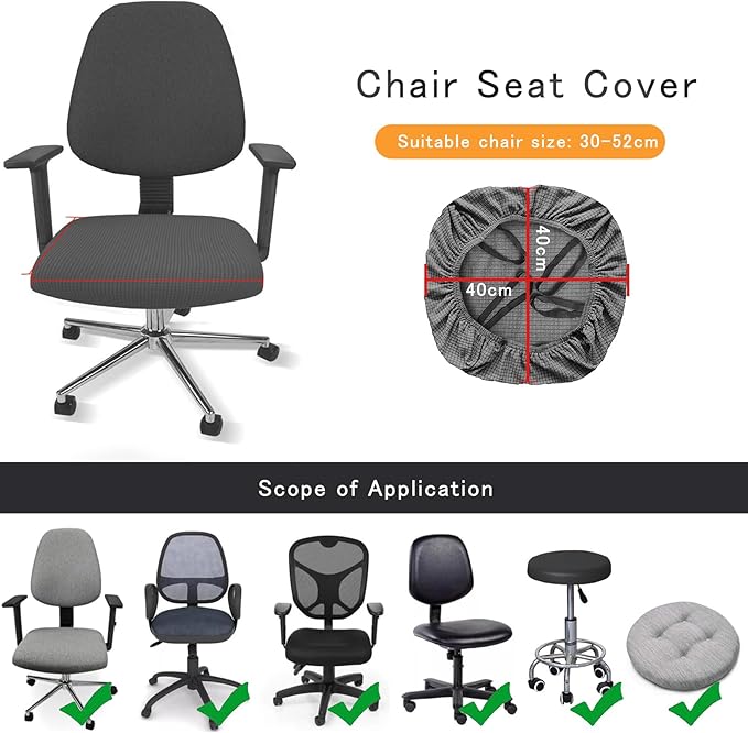 DHXYZZB Chair Seat Cover Office Chair Cushion Protectors Waterproof Stretchable Chair Slipcover Universal for Office Desk Swivel Computer Chairs Covers