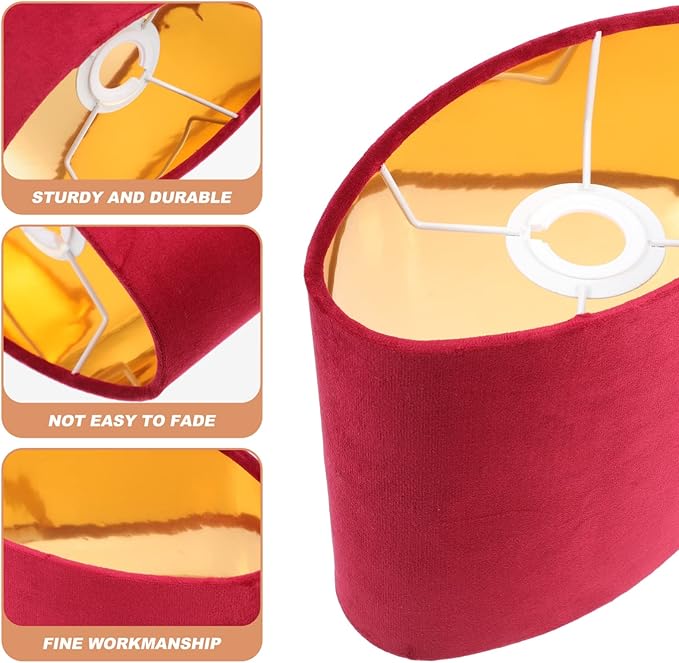 KALLORY 1pc Simple Oval Lampshade Cloth Lamp Cover for Bedside and Table Lamps Elegant Design for Home Hotel and Study Decor and Multipurpose Use Fine Workmanship