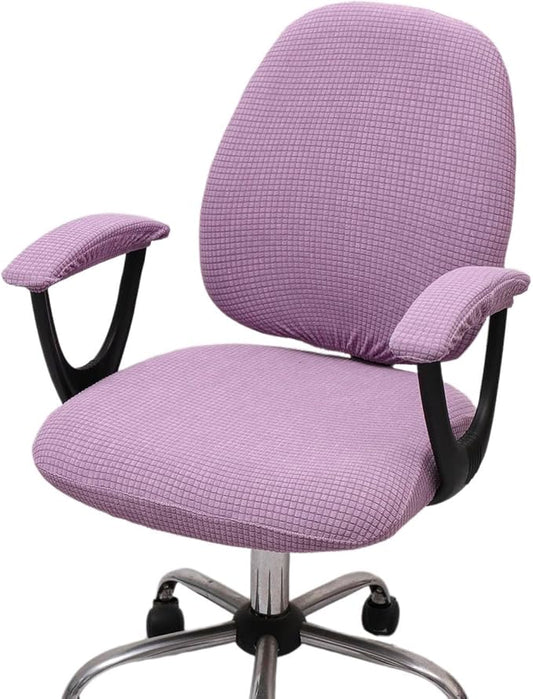 Melaluxe Office Chair Cover with Armrest Covers， Universal Stretch Desk Chair Cover, Computer Chair Slipcovers - Purple