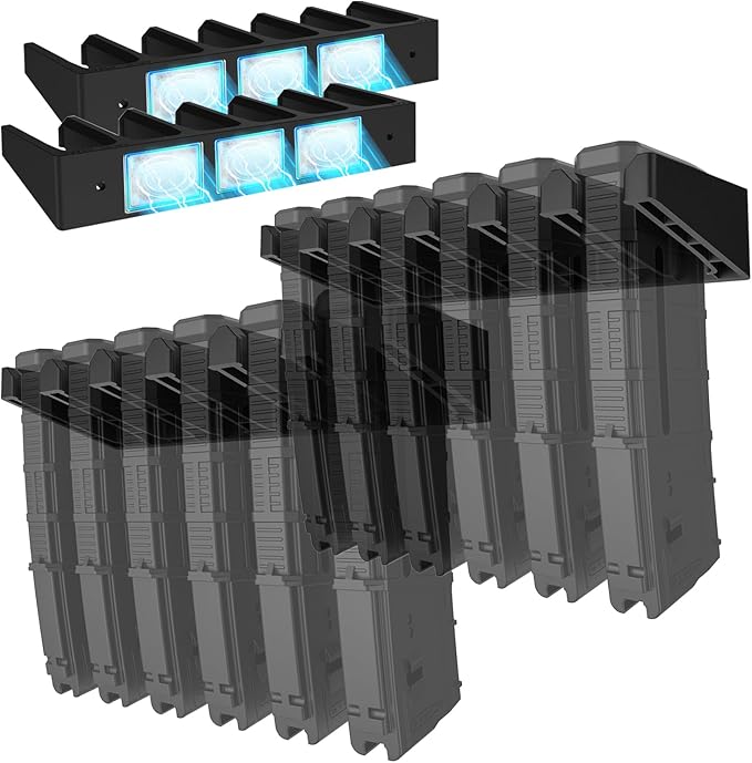 RUSFOL Solid ABS 6X Standard PMAG Wall Mount, Mag Holder, Home Magazine Storage Rack
