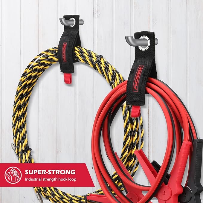6 Pack Heavy Duty Large Storage Straps, 13", 10", 17" Reusable Cable Ties with Carry Handle, Cord Organizer Loop Hangers for Extension Cords, Hoses, Power Cables, and Ropes
