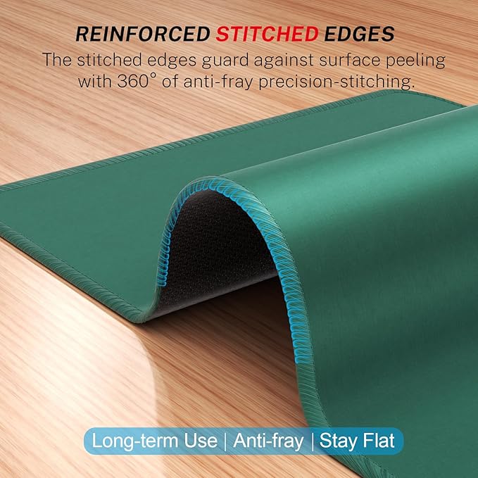 MROCO Mouse Pad [30% Larger] with Anti-Fray Stitched Edges, Premium-Textured Waterproof Surface, Non-Slip Rubber Base, Computer & Gaming Mouse Mat for Laptop, Office & Home, 8.5 x 11 in, Forest Green