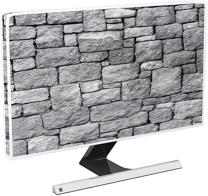 Gray Vintage Wall Waterproof Television Cover 70 Inch Anti-Static Dustproof Protective Full Body Cover for TV Screen Sleeve Compatible with Television LED LCD OLED TVs Protector