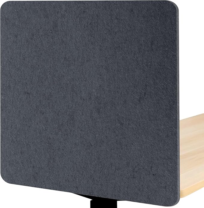 Desk Divider, Clamp On Felt Desk Privacy Panels, Acoustic Sound Absorbing Desk Partition for Office Desk, Reduce Distractions, Dark Gray, 2 Pack, 24 x 24 in