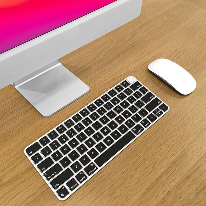 ProElife Keyboard Cover Skin for 2024-2021 Apple Magic Keyboard 3 with Touch ID A3118 A2449 Ultra Thin Silicone Keyboard Protector for iMac 24'' / Mac mini M4 M2 M1 Chip Keyboard Accessories (Black)