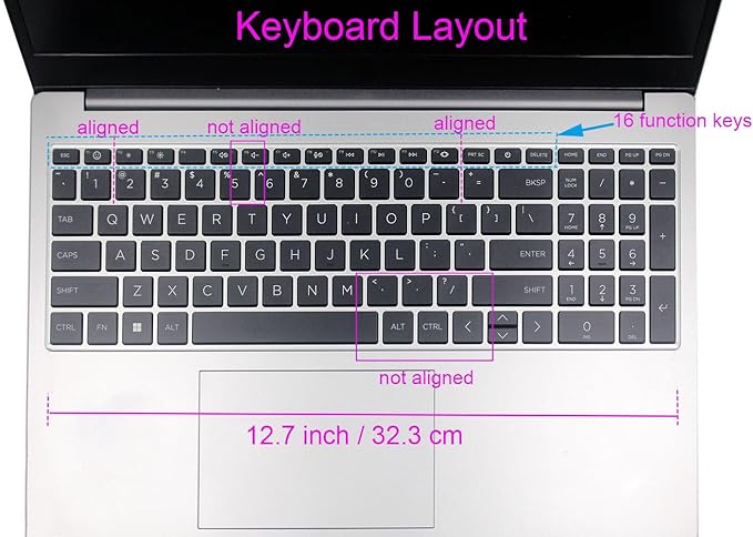 Keyboard Skin Compatible for 15.6" HP Laptop 15-fc 15-fd 15t-fd 15z-fc Series, HP Pavilion 15 15-eg/eh/er 15t-eg200/eg300 15z-eh300 Series, HP Pavilion 17z 17z-cp000 17z-ca200 17-cn 17-cp Series (Pink