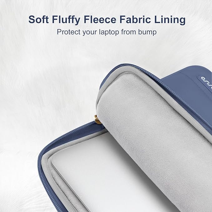 MOSISO Laptop Case 13.3 inch,13-13.3 inch Puffy Laptop Sleeve Compatible with MacBook Air 13.6 M5 M4 M3 M2 M1/Neo/Pro 13/14,HP Dell ASUS Lenovo,Polyester Horizontal Bag with Small Case,Lavender Gray