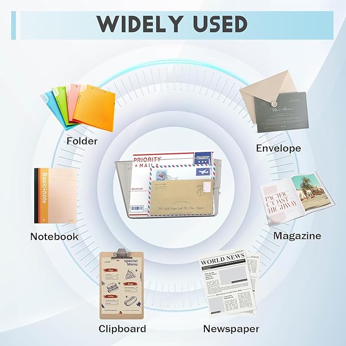 Gawerk Clear Acrylic Single Pocket, Plastic Hanging Wall Mount File Holder for Office Home (Black, 2 Pack)