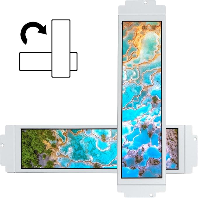 VSDISPLAY 9.1 Inch 1920x462 IPS Small Mini LCD Monitor PC Case LCD Screen Secondary Display Monitoring Computer Temperature CPU GPU RAM Data,White