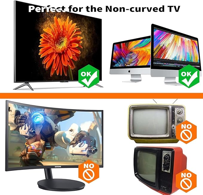 TV/PC Top Shelf Mount, Adjustable Monitor Top Shelves Wide Platform Screen Storage Bracket, TV Mounted Shelf for Routers, Cable Boxes, Games Consoles, DVD Player and Remote (11.8 x 4.7 Inch)