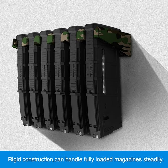 RUSFOL Solid ABS 6X Standard PMAG Wall Mount, Mag Holder, Home Magazine Storage Rack