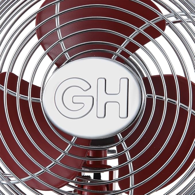 Good Housekeeping (92521) All-Metal USB-Powered 5" Oscillating Personal Fan (Crimson Red)