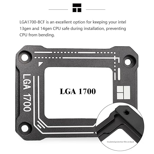 Thermalrlght LGA1700-BCF Black V2 CPU Anti-Bend Fixer, Intel 12/13/14 Gen Anti-Bend Fixing Fixture, with Intel CPU Corrective Fixing Bracket, LGA17XX Corrective CPU Bender, LGA1700 Full Fit Fixer