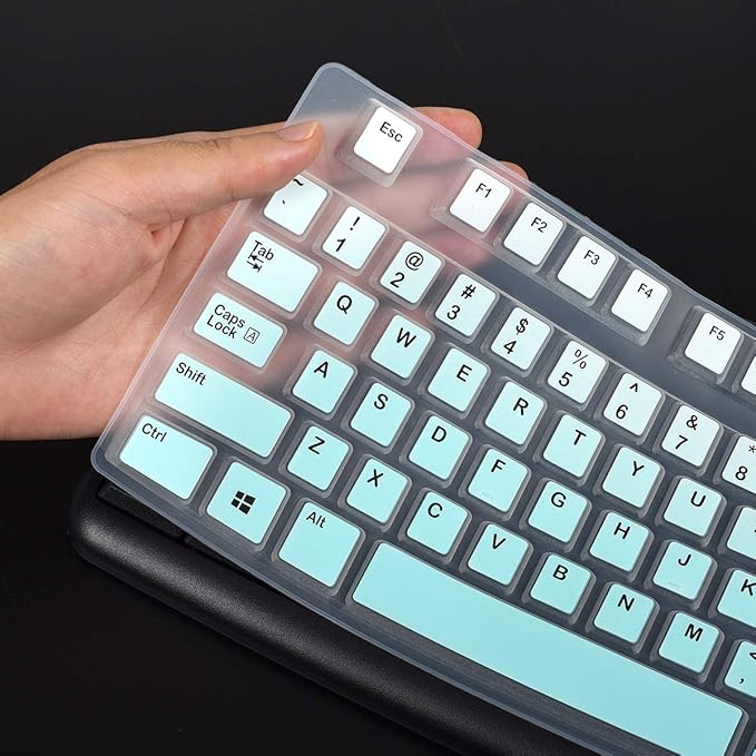 Keyboard Cover for Logitech K120 MK120 Wired Keyboard, Logitech K120 Keyboard Accesseries, Ultra Thin Logitech K120 Keyboard Skin Protector - Gradual Mint