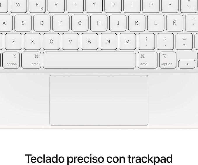 Apple Magic Keyboard: iPad Keyboard case for iPad Pro 11-inch (1st, 2nd, 3rd, 4th gen) and iPad Air (4th, 5th gen, and M2), Great Typing Experience, Built-in trackpad, Spanish - White