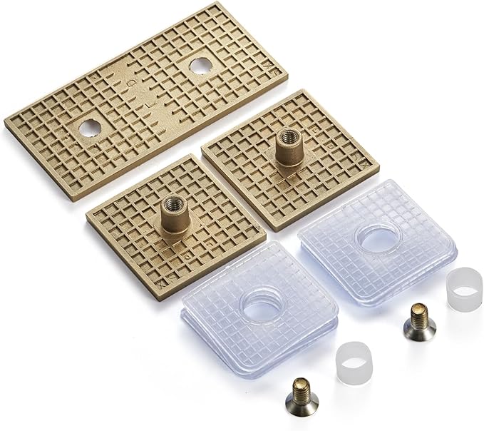 Ranbo Square Frameless Glass Clamp Connector for Shower Door Fixed Panel, Corner Clamp, 304 Stainless Steel, 5/16" - 1/2" (8-12 mm) Thickness, 2 PC, Gold