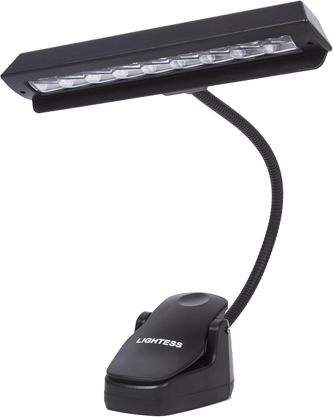 Lightess Dimmable Music Stand Lights Clip on Book Light Piano LED Reading Lamp USB Desk Lamp, Black