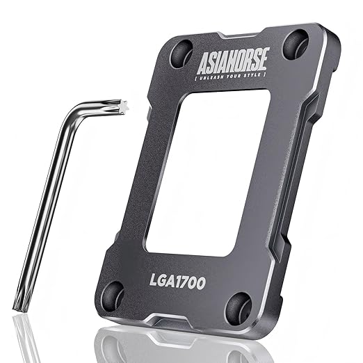 AsiaHorse LGA 1700 CPU Contact Frame, 100% Flush Anti-Bending Secure Frame for Intel CPU, High-Strength Metal Construction Compatible with H610/B660/Z690/Z790 Motherboards, Enhances Cooling Efficiency