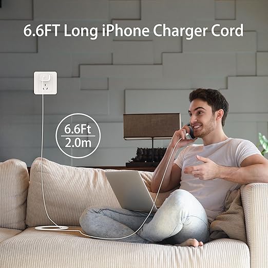 Phone 17 16 15 Charger Fast Charging Type C Chargers USB C Fast Charger Block & Phones 17 Charger Cord 6.6FT Long USB C Charging Cable for i.Phone 17/17 Pro/17 Pro Max/Air/Phone 16 15 Pro Max,White