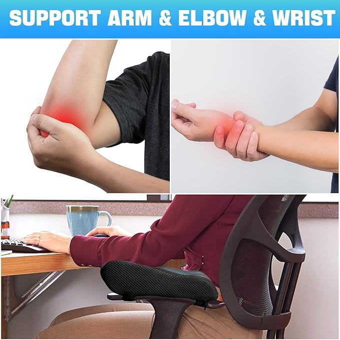 Office Chair Arm Pads Covers-Ergonomic Armrest for Desk and Chair Office Chair Armrest Covers, Office Chair Arm Pads for Elbows and Forearms, Office Chair Cushion for Gaming Accessories