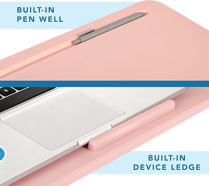 LAPGEAR Original Lap Desk – Fits Up to 17″ Laptops – Rose Quartz – Style No. 45154